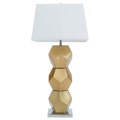 Eleri Gold Glass Table Lamp with Chrome Base - Image 1