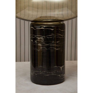 Marmo Black Marble Table Lamp With Glass Shade