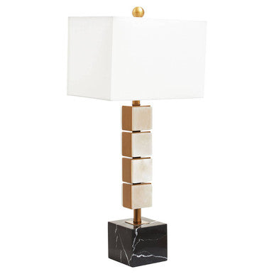 Marmo White Fabric Shade Table Lamp - Image 3