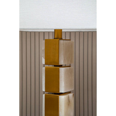 Marmo White Fabric Shade Table Lamp - Image 5