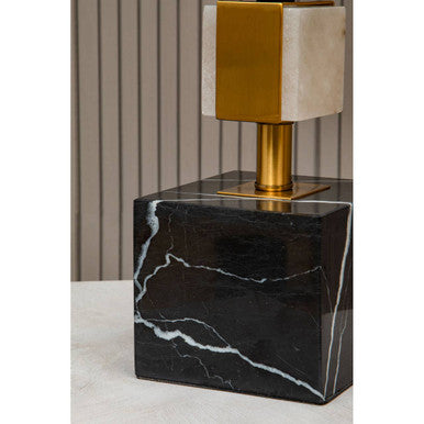 Marmo White Fabric Shade Table Lamp - Image 7