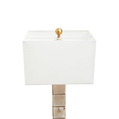 Marmo White Fabric Shade Table Lamp - Image 9