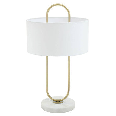 Nolan White Fabric Shade Table Lamp - Image 1
