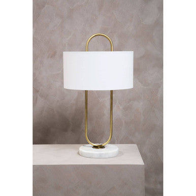 Nolan White Fabric Shade Table Lamp