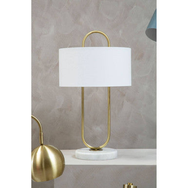 Nolan White Fabric Shade Table Lamp - Image 4