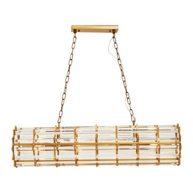 Karli Brass Eight Bulb Pendant Light - Image 1