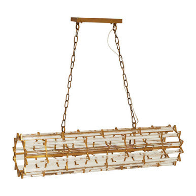 Karli Brass Eight Bulb Pendant Light - Image 3