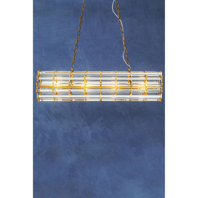 Karli Brass Eight Bulb Pendant Light - Image 2