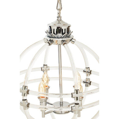 Karlo Pendant Light In Clear Acrylic And Chrome Finish