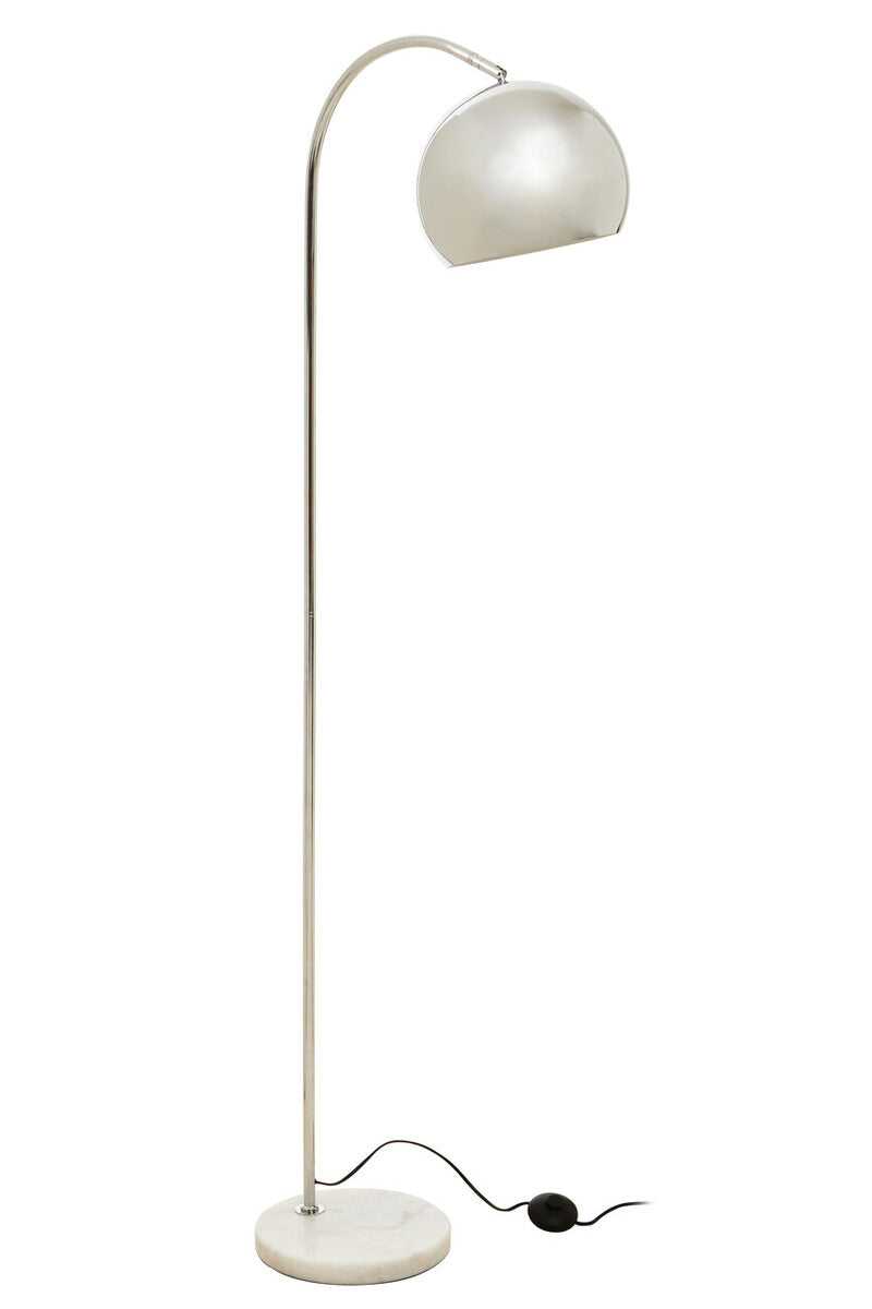 Karter Floor Chrome Finish Lamp With White Base - Image 3