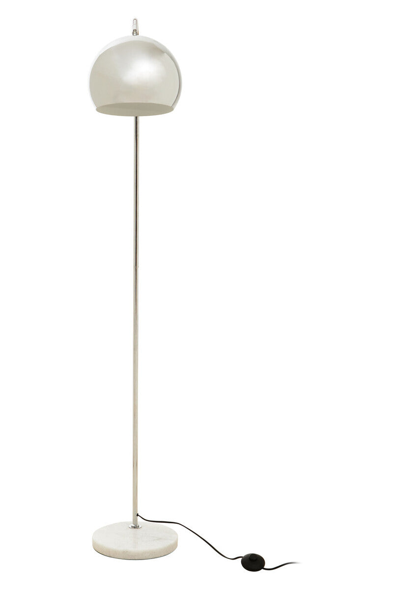 Karter Floor Chrome Finish Lamp With White Base - Image 4