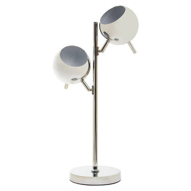 Karter Chrome Finish Table Lamp With Two Lights - Image 1