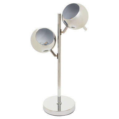 Karter Chrome Finish Table Lamp With Two Lights - Image 3