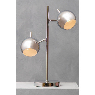 Karter Chrome Finish Table Lamp With Two Lights - Image 2