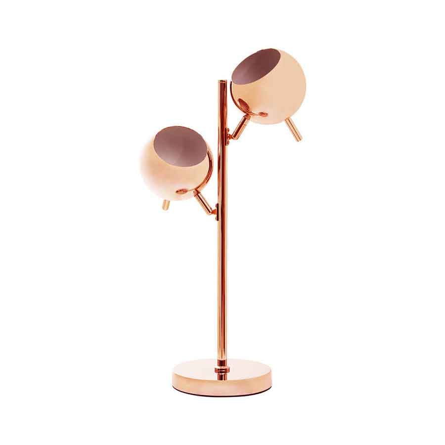 Karter Copper Finish Table Lamp With Two Lights