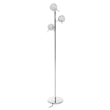 Karter Chrome Finish Floor Lamp With Three Lights - Image 1