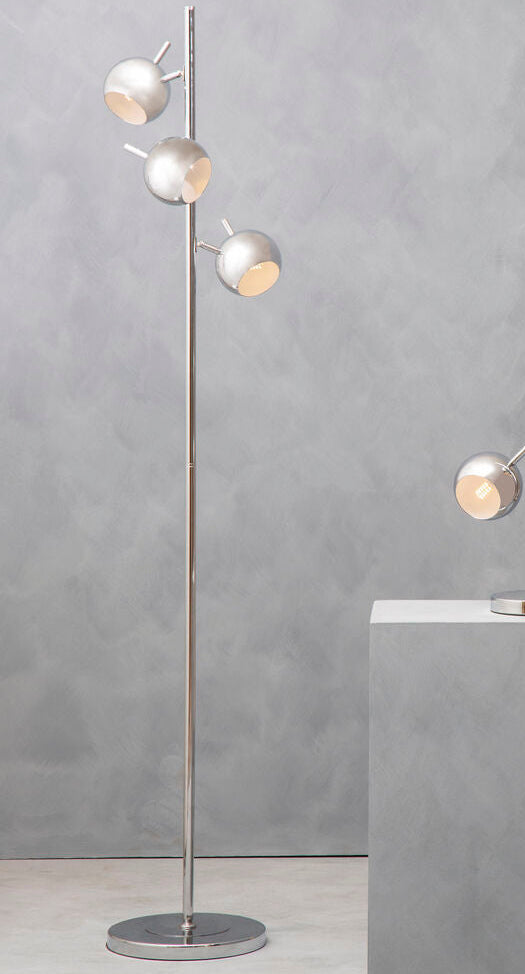 Karter Chrome Finish Floor Lamp With Three Lights - Image 2