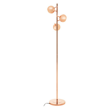 Karter Copper Finish Floor Standing Lamp With Three Lights - Image 1