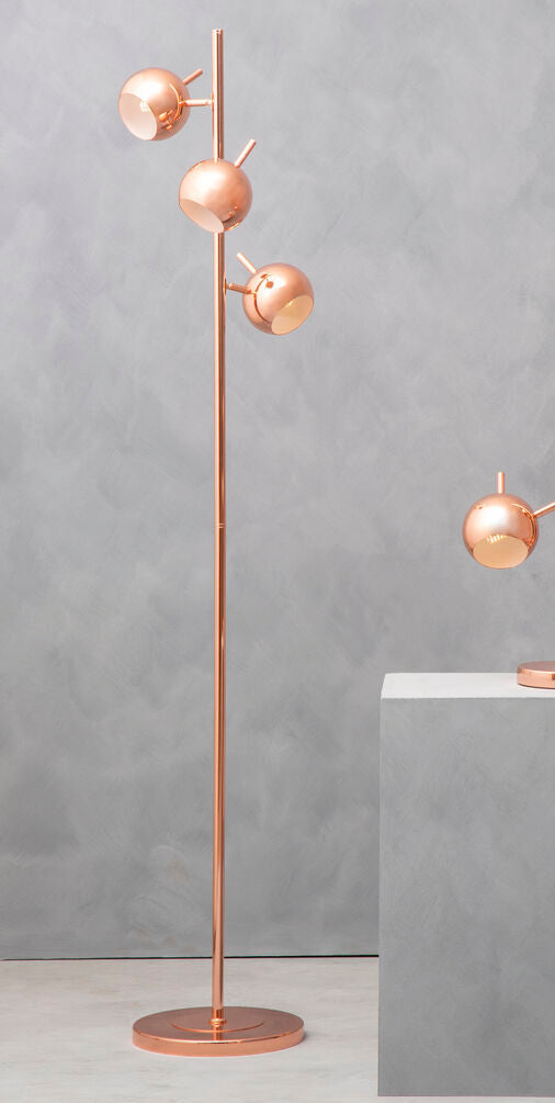 Karter Copper Finish Floor Standing Lamp With Three Lights - Image 2