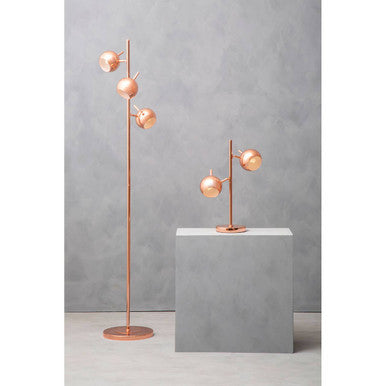 Karter Copper Finish Floor Standing Lamp With Three Lights