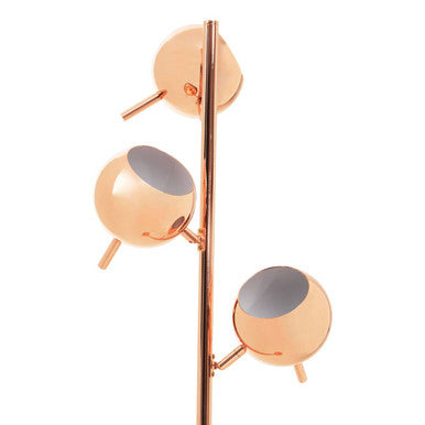 Karter Copper Finish Floor Standing Lamp With Three Lights
