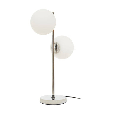 Karter White Glass With Chrome Table Lamp - Image 1