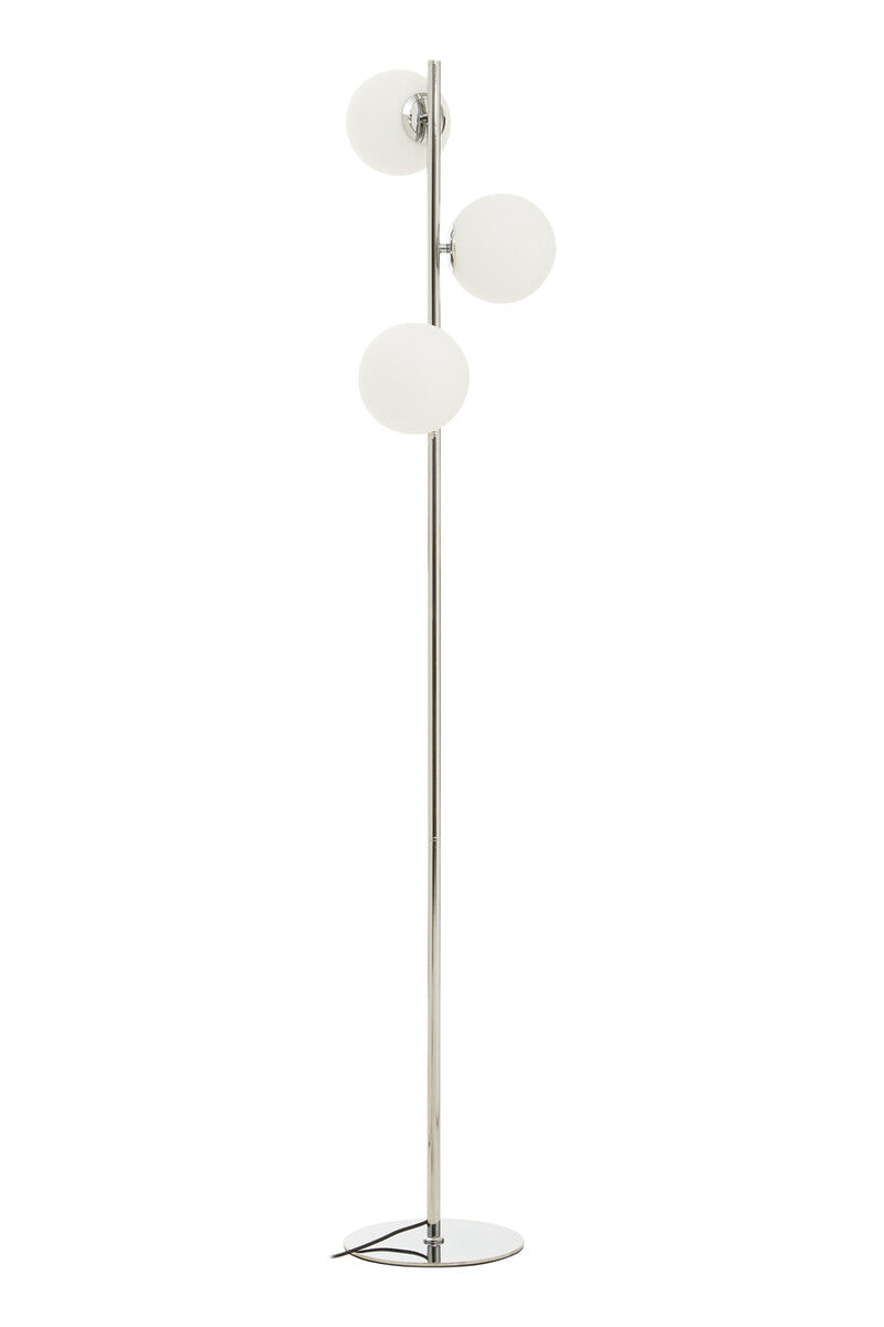 Karter Chrome Finish And White Glass Floor Lamp - Image 1