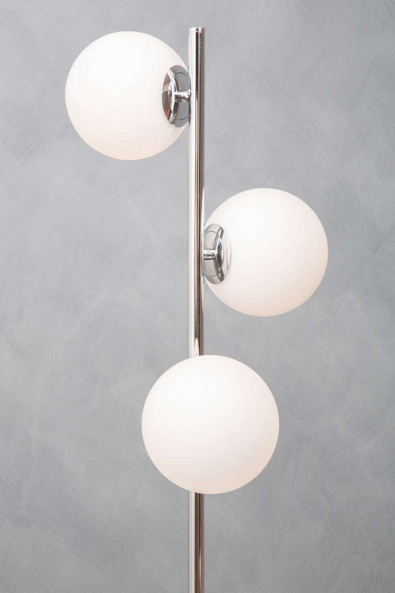 Karter Chrome Finish And White Glass Floor Lamp