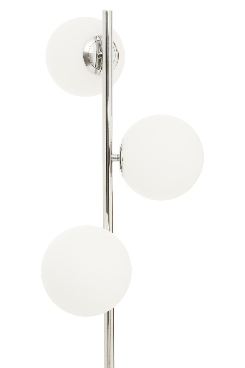 Karter Chrome Finish And White Glass Floor Lamp - Image 2