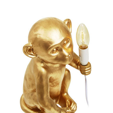 Boho Gold Finish Monkey Lamp