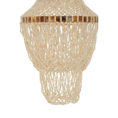 Palu Natural White and Amber Shell Pendant Light