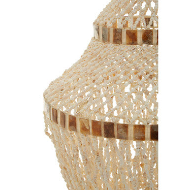 Palu Natural White and Amber Shell Pendant Light