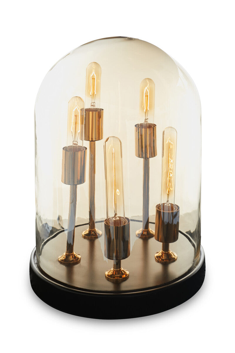 Dome Amber Glass Table Lamp - Image 3