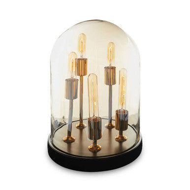 Dome Amber Glass Table Lamp - Image 1