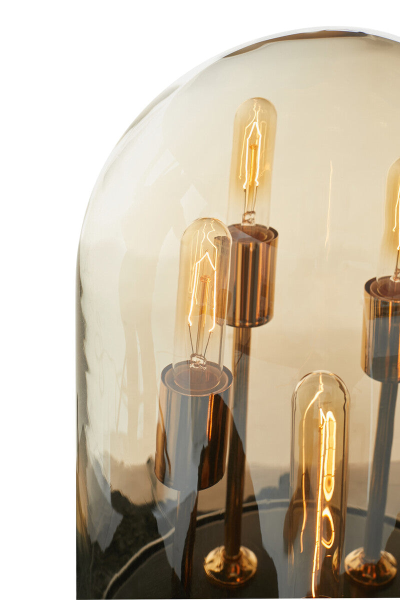 Dome Amber Glass Table Lamp - Image 4