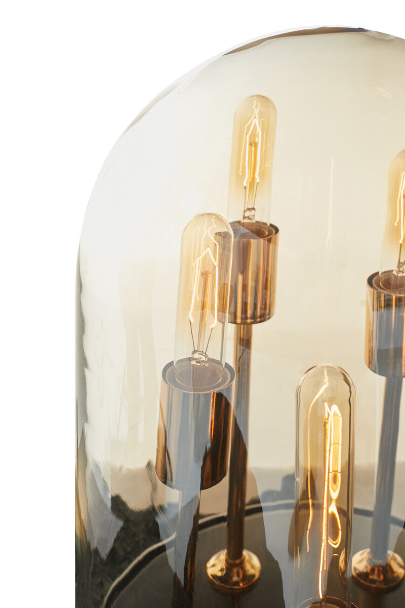 Dome Amber Glass Table Lamp - Image 5