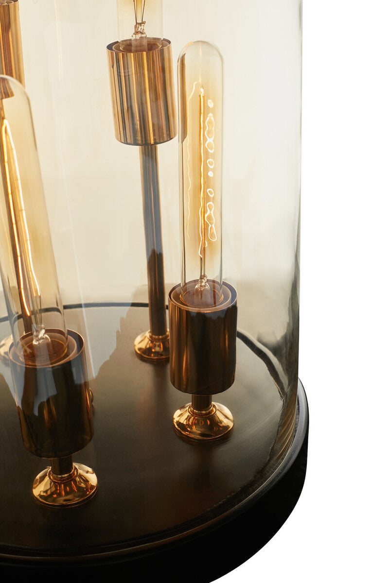 Dome Amber Glass Table Lamp - Image 6