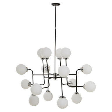 Abira Black And Chrome 16 Arm Pendant Light