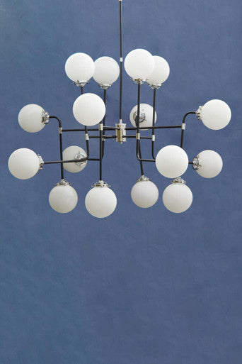 Abira Black And Chrome 16 Arm Pendant Light