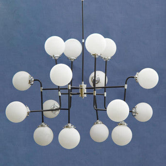 Abira Black And Chrome 16 Arm Pendant Light - Image 2