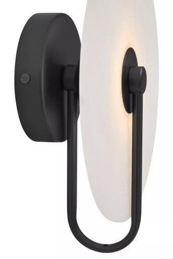Waldorf White Marble Wall Light with Black Accent
