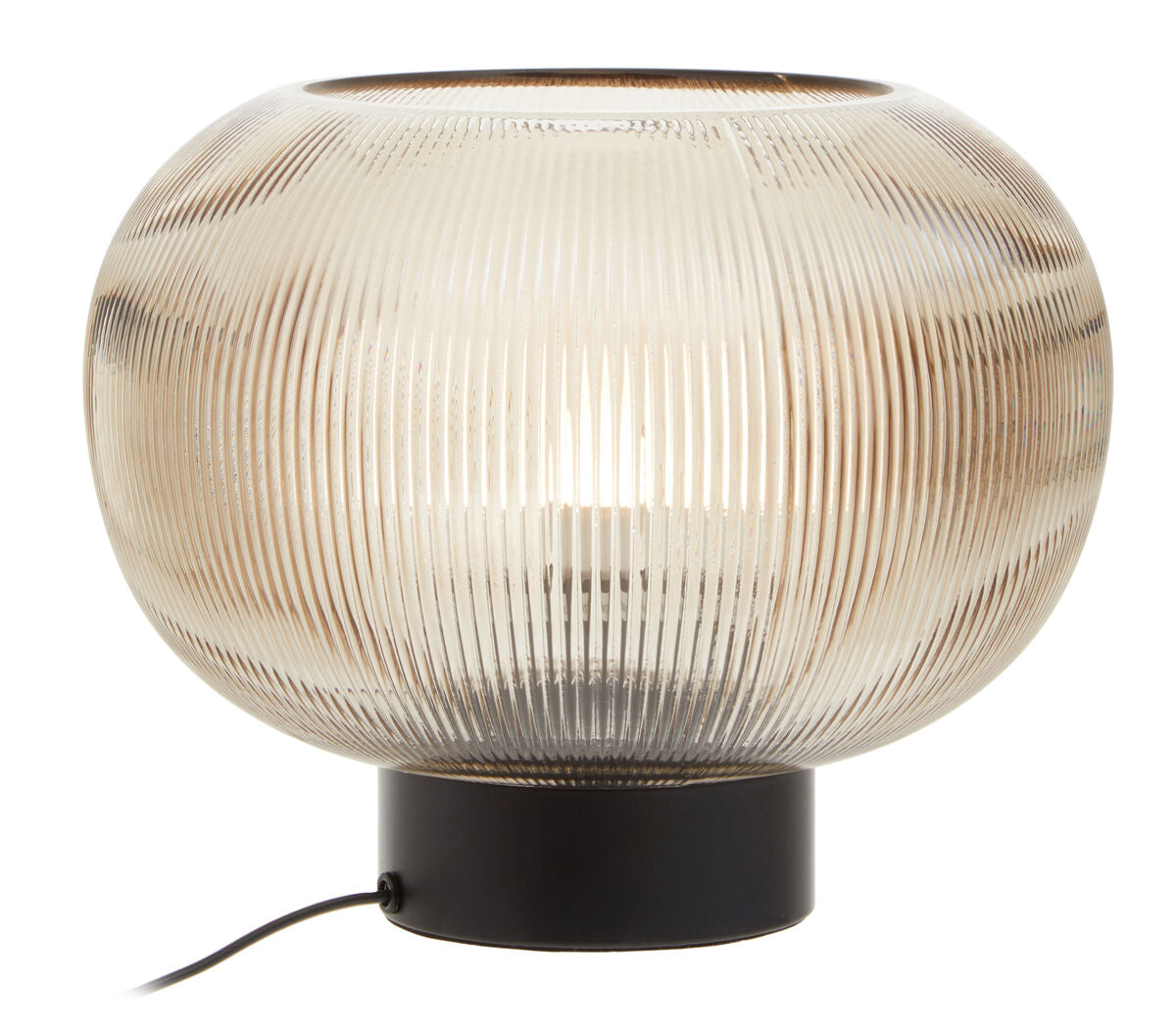 Enola Large Ribbed Smoked Glass Table Lamp - Image 2