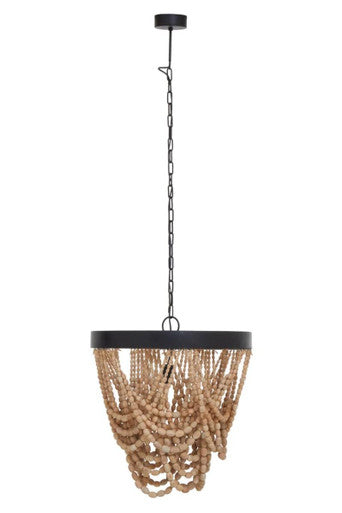 Lapiz Wood Bead Chandelier - Image 3