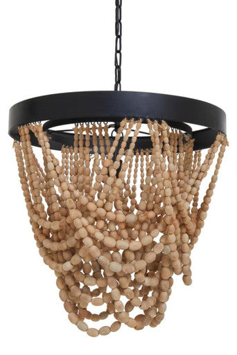 Lapiz Wood Bead Chandelier