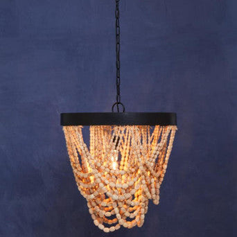 Lapiz Wood Bead Chandelier - Image 2