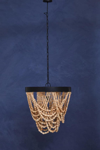 Lapiz Wood Bead Chandelier