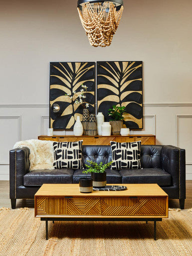 Lapiz Wood Bead Chandelier