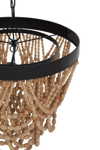 Lapiz Wood Bead Chandelier