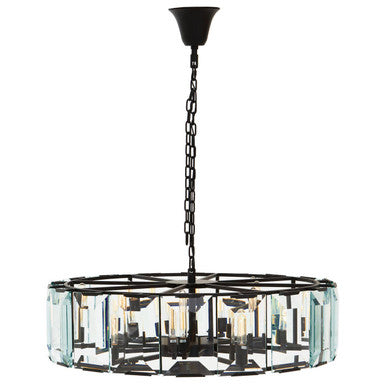 Babylon Large Black 12 Light Pendant Light