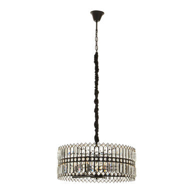 Babylon Six Bulb Black Crystal Chandelier